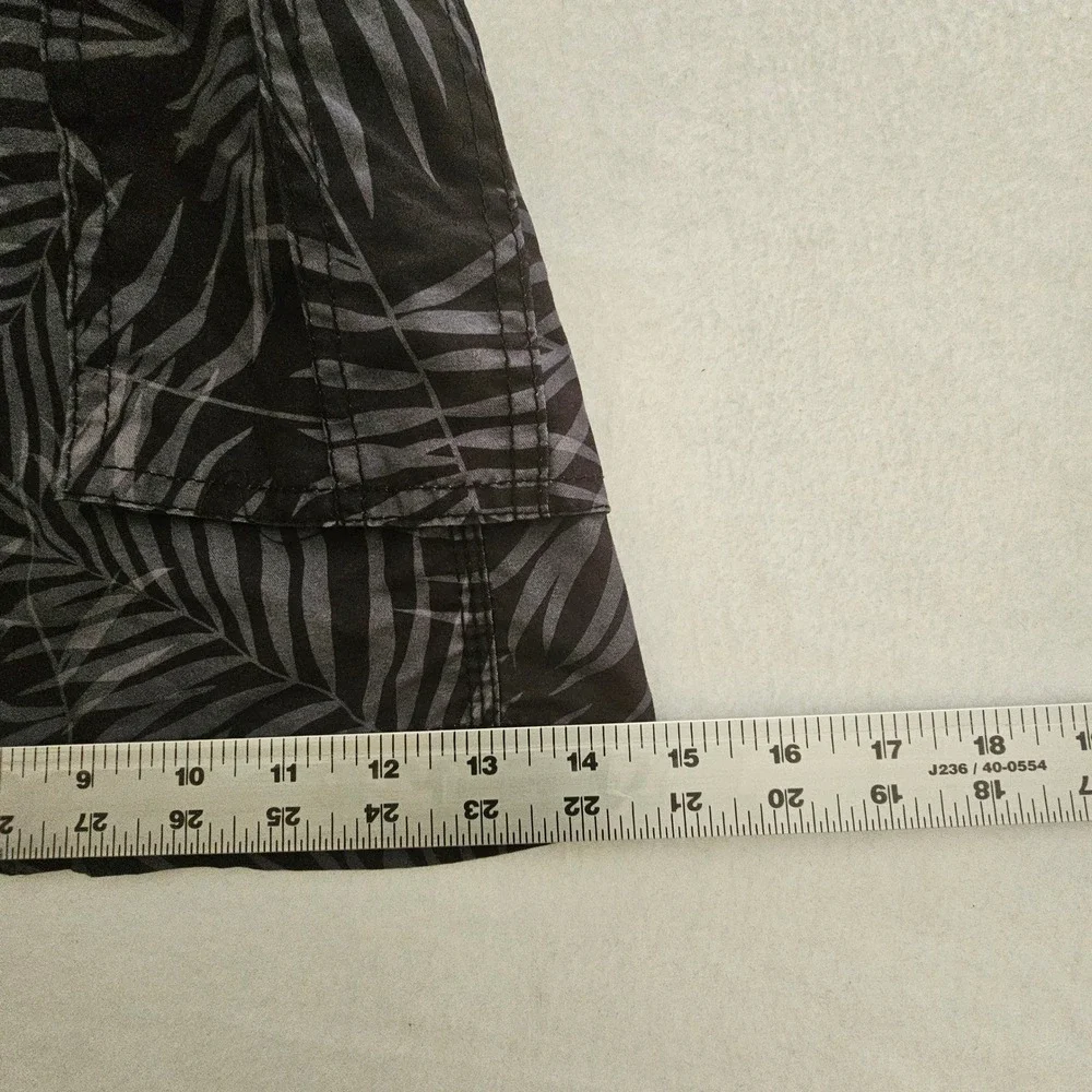 Kanu Surf Mens 3X‎ Swim Trunks Black Grey Palm Leaf Cargo Board Shorts Mesh